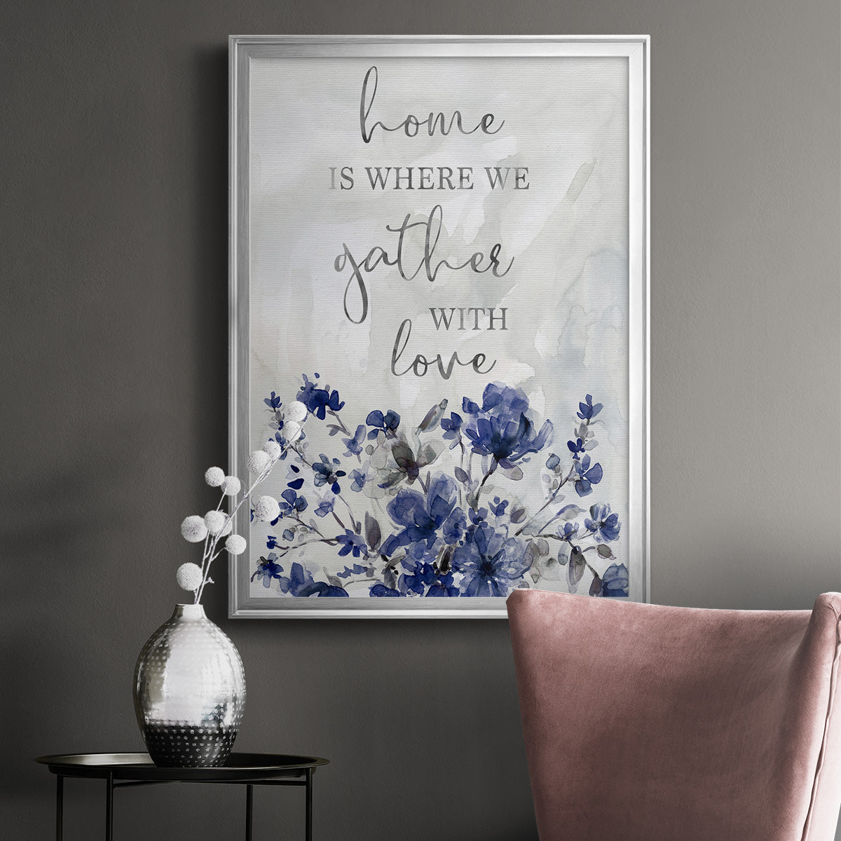 Gather With Love - Modern Framed Canvas Print