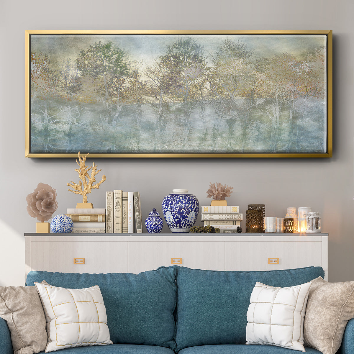 River Reflection - Floater Framed Canvas Print