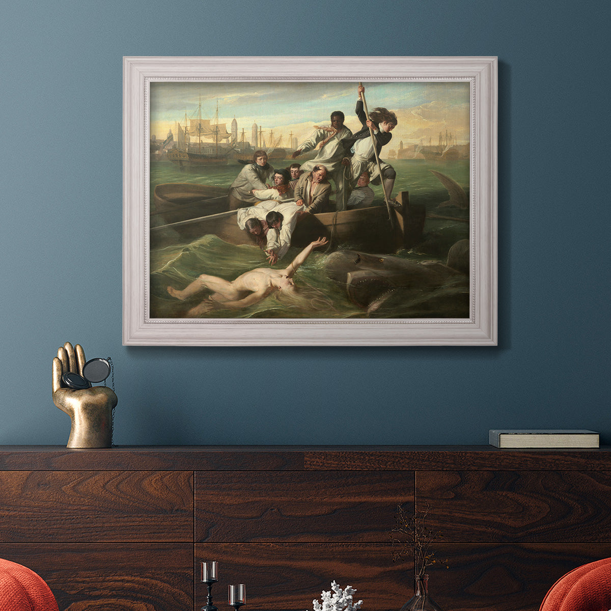 Watson and the Shark - Ornate Framed Canvas Print