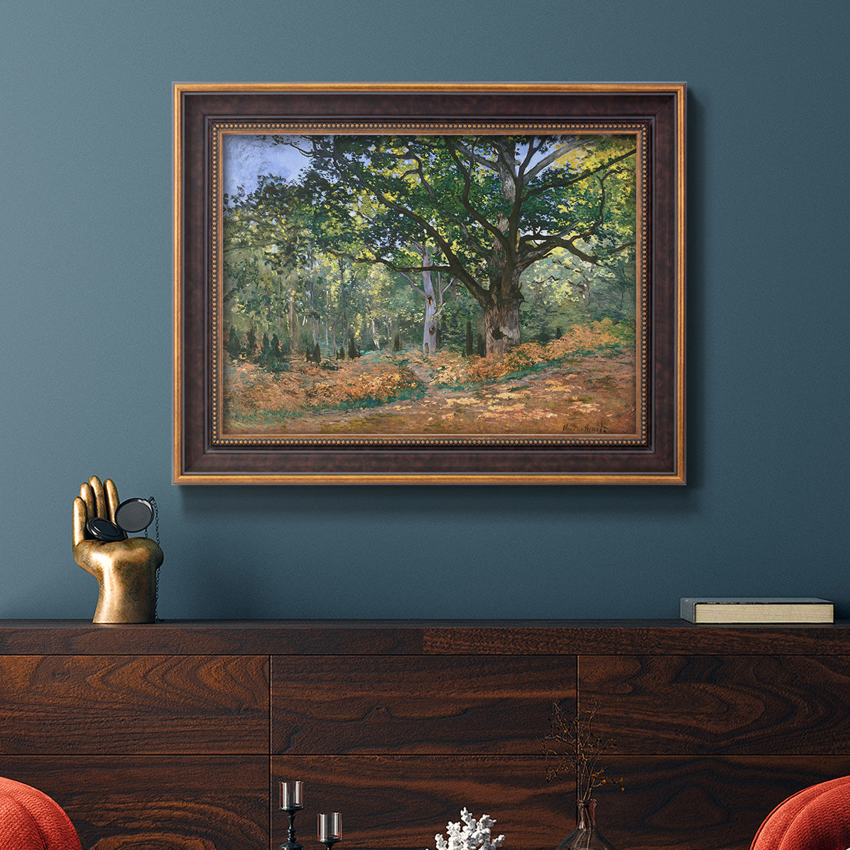 The Bodmer Oak, Fontainebleau Forest - Ornate Framed Canvas Print