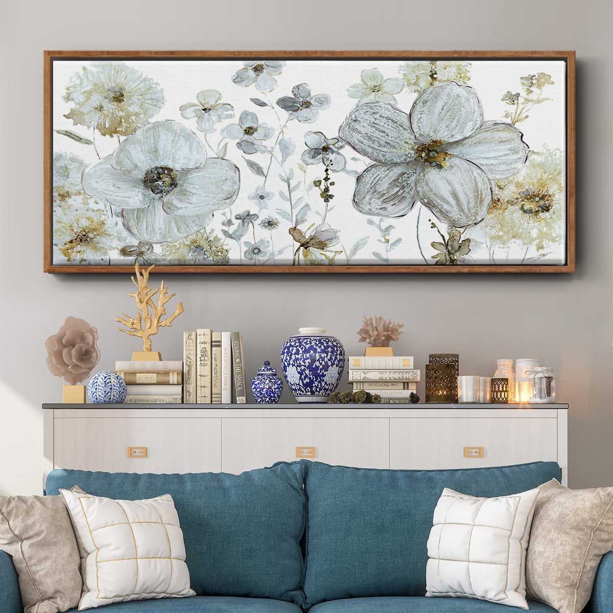 Garden Glitter III - Floater Framed Canvas Print