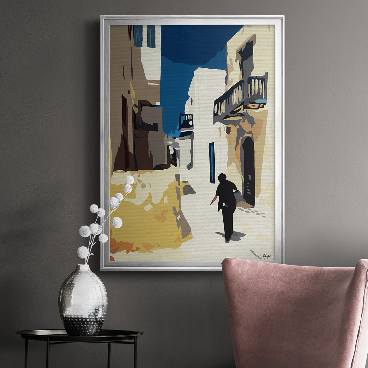 Mykonos 3 - Modern Framed Canvas Print