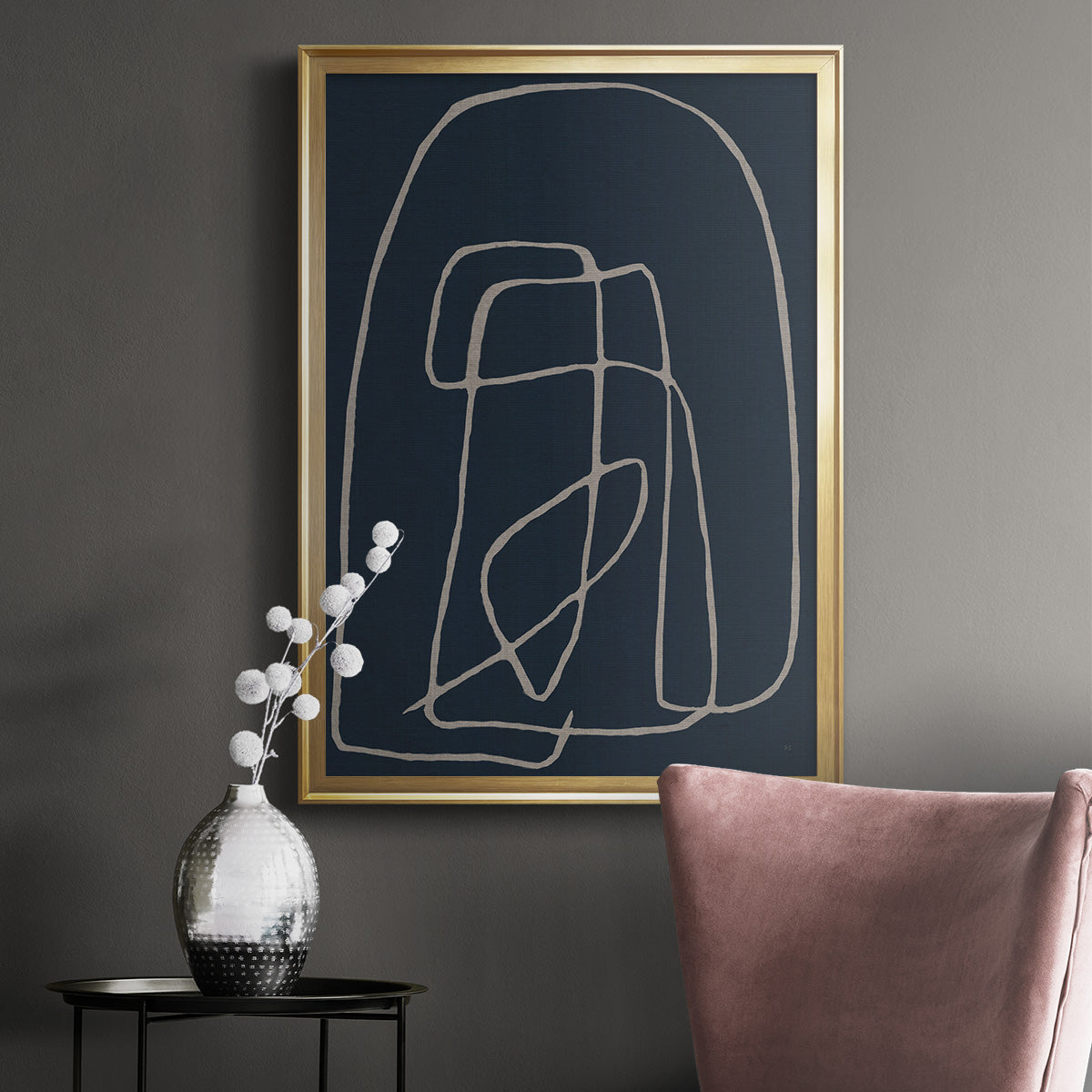 Shapes and Night Sky I - Modern Framed Canvas Print