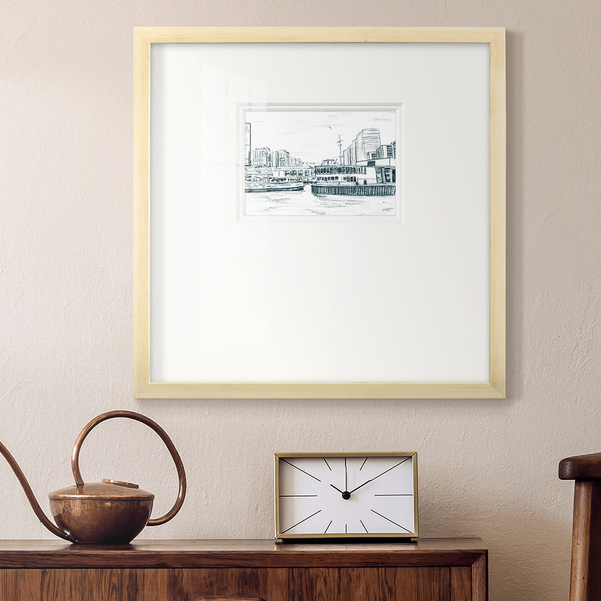 Ferryboats III Premium Framed Print Double Matboard