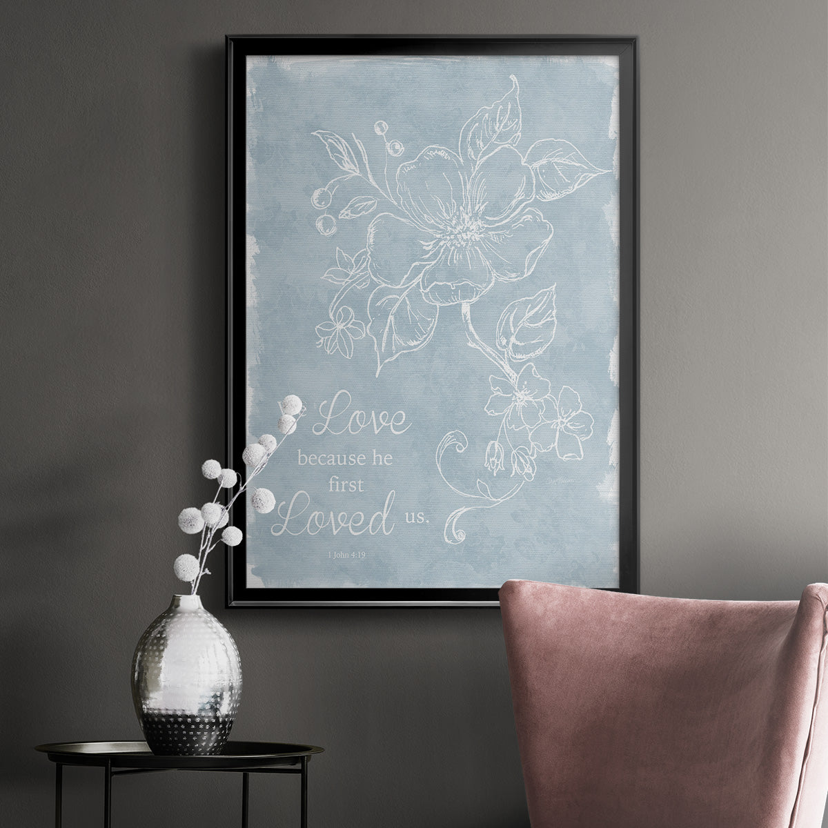 Loved Us First - Modern Framed Canvas Print