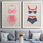 Vintage Swimming I - Premium Framed Canvas 2 Piece Set - Ready to Hang