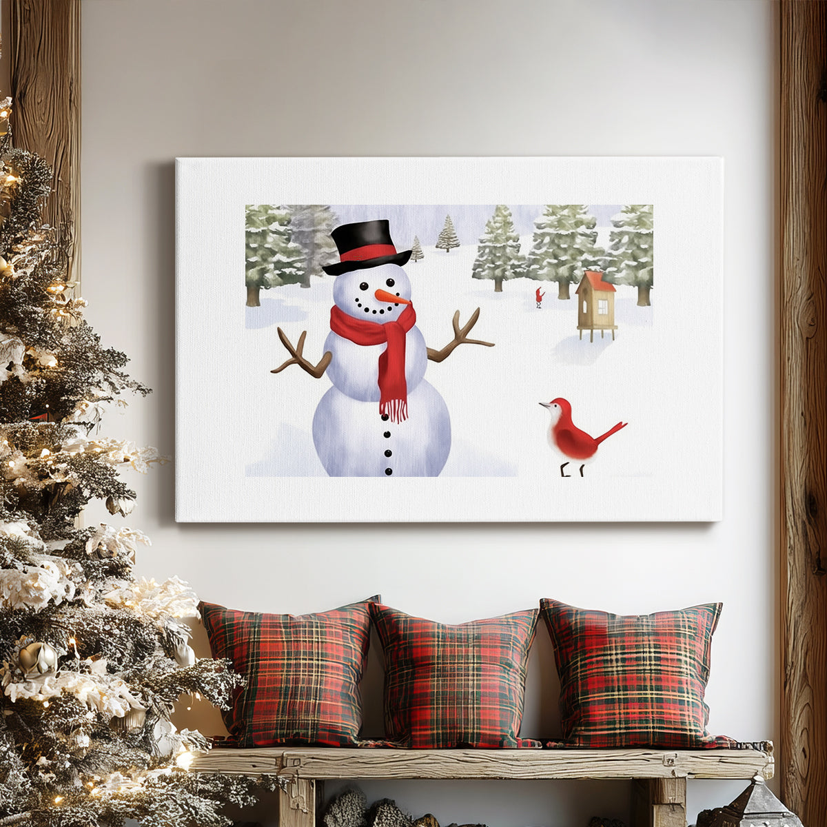 Silver Yule at Midnight - Canvas Art Print