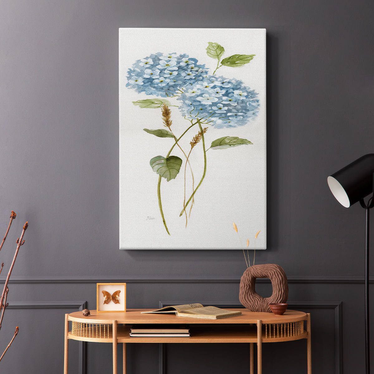 Petite Blue Hydrangea II - Canvas Art Print