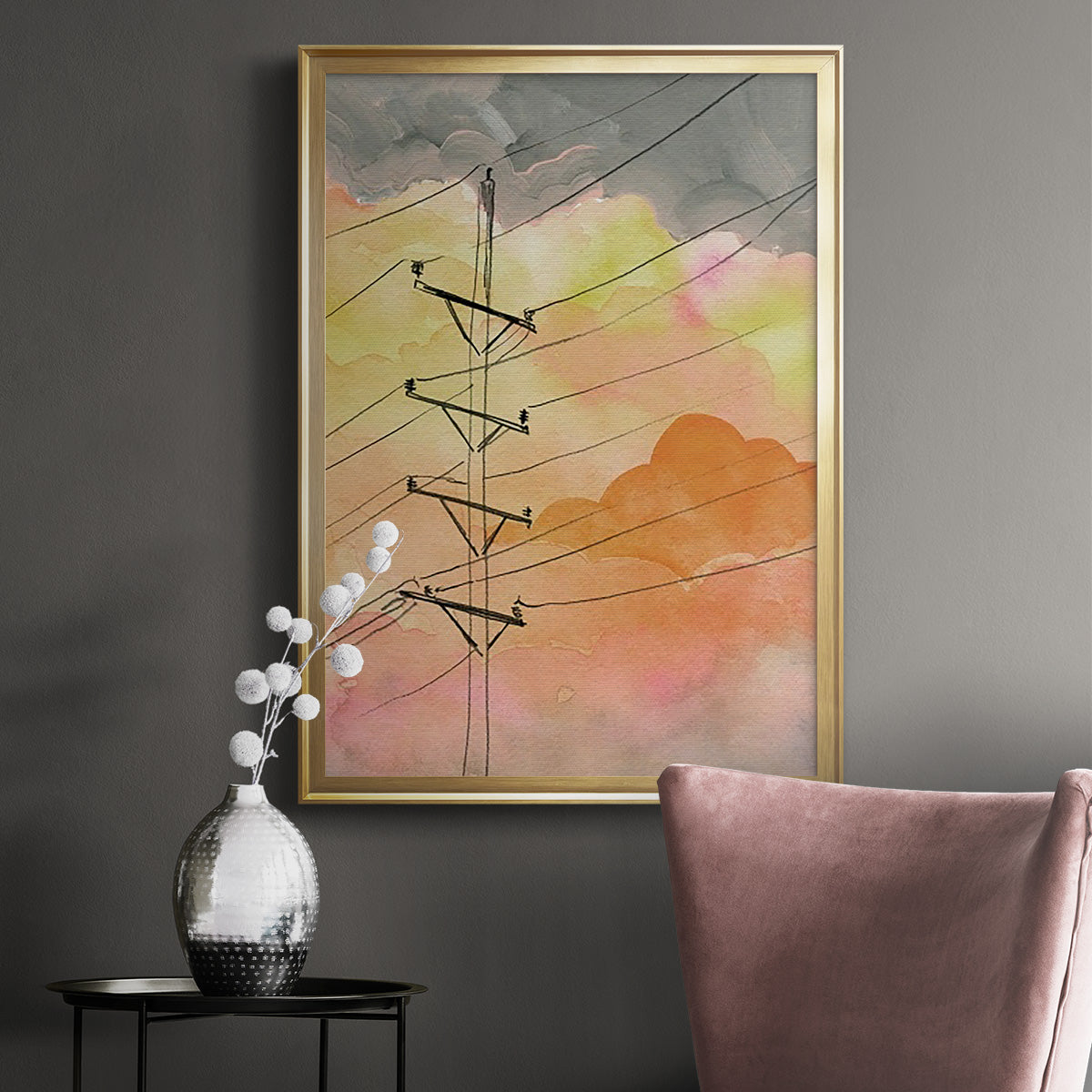 Cloudy Communication I - Modern Framed Canvas Print