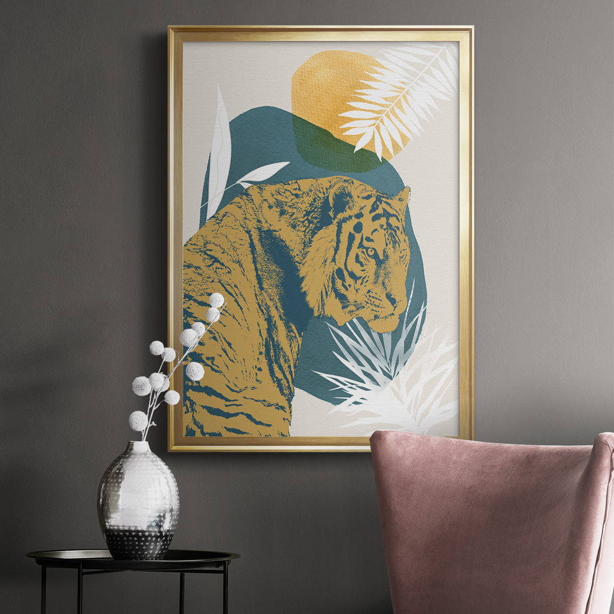 Jungle Cat I - Modern Framed Canvas Print