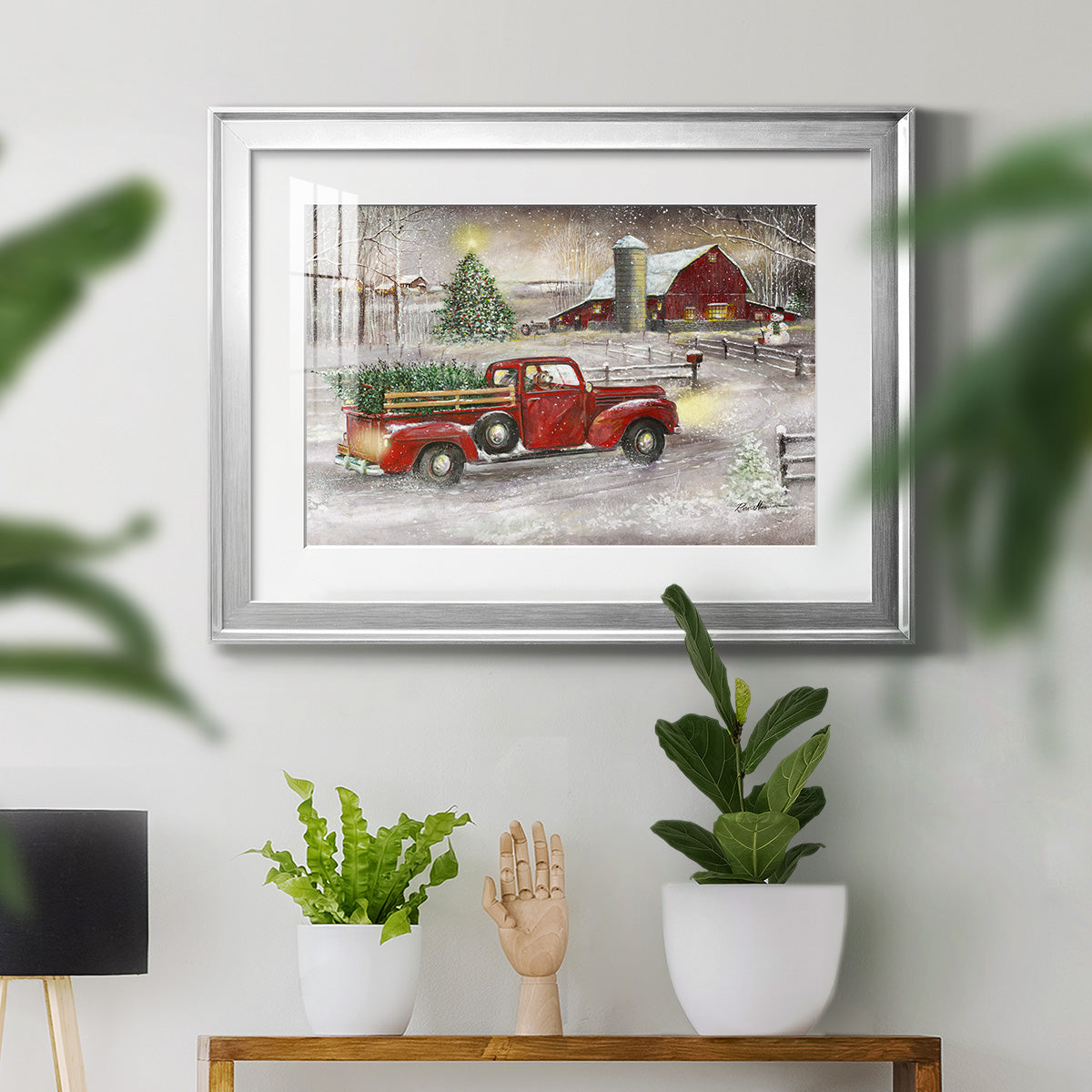 Making Christmas Memories - Modern Framed Art Print