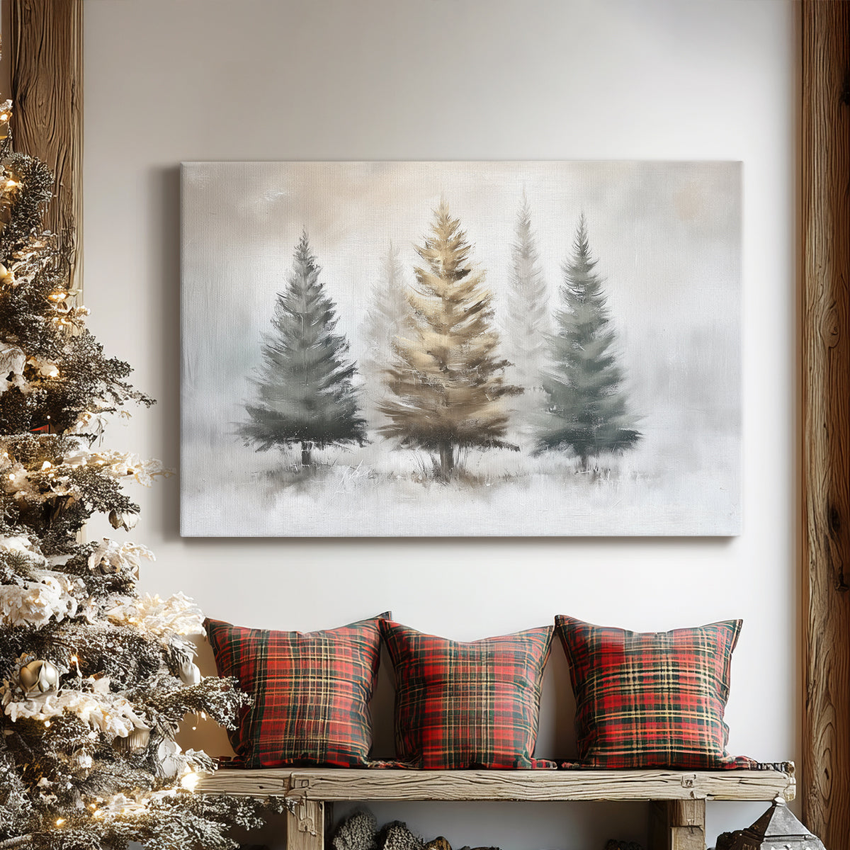 Pearled Snow at Night - Canvas Art Print