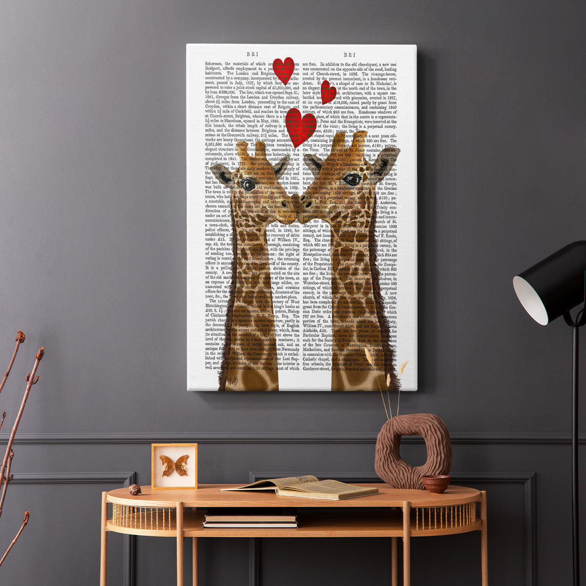 Giraffe Love - Canvas Art Print