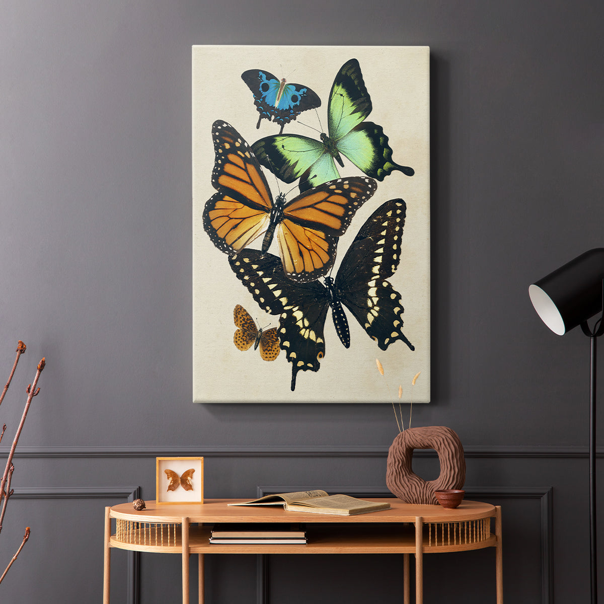 Collaged Butterflies I - Canvas Art Print