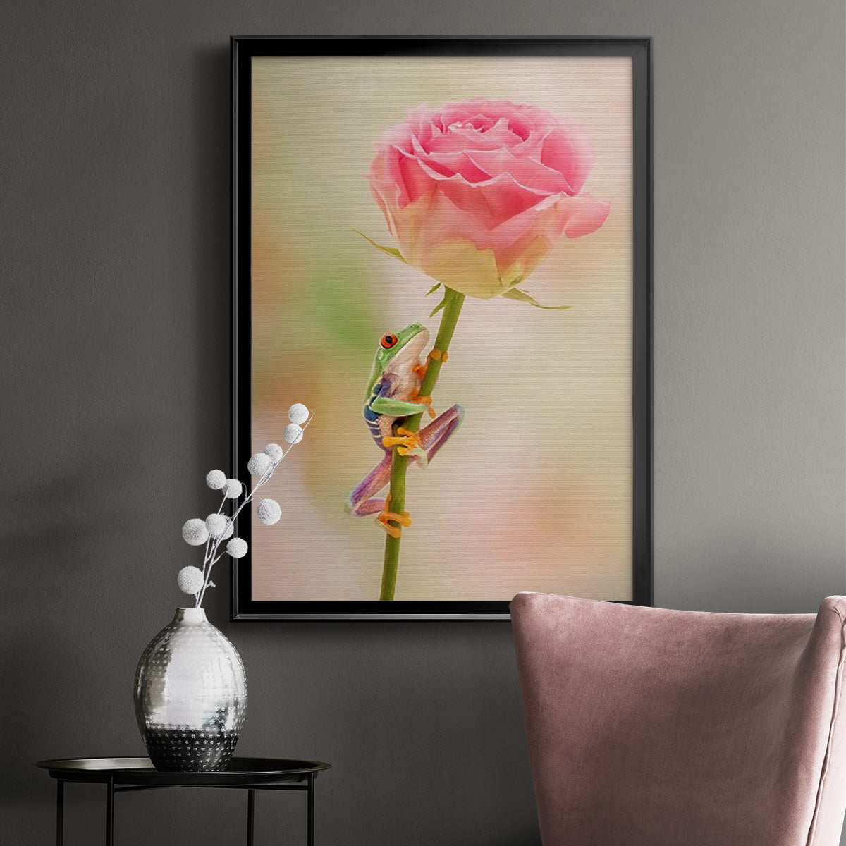 Hanging On II - Modern Framed Canvas Print