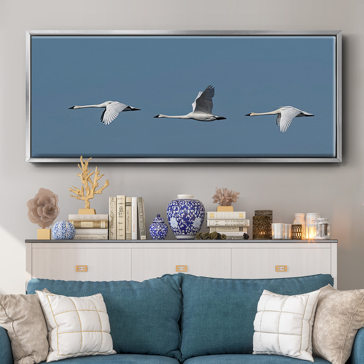 Wing Up Wing down - Floater Framed Canvas Print