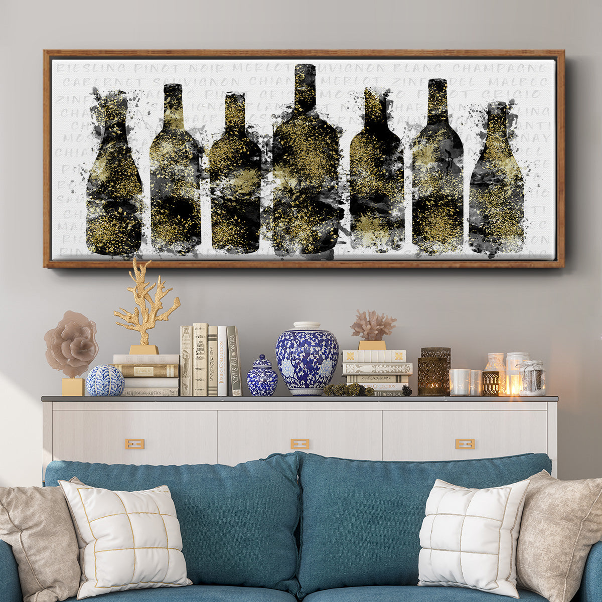 Wine Selection - Floater Framed Canvas Print