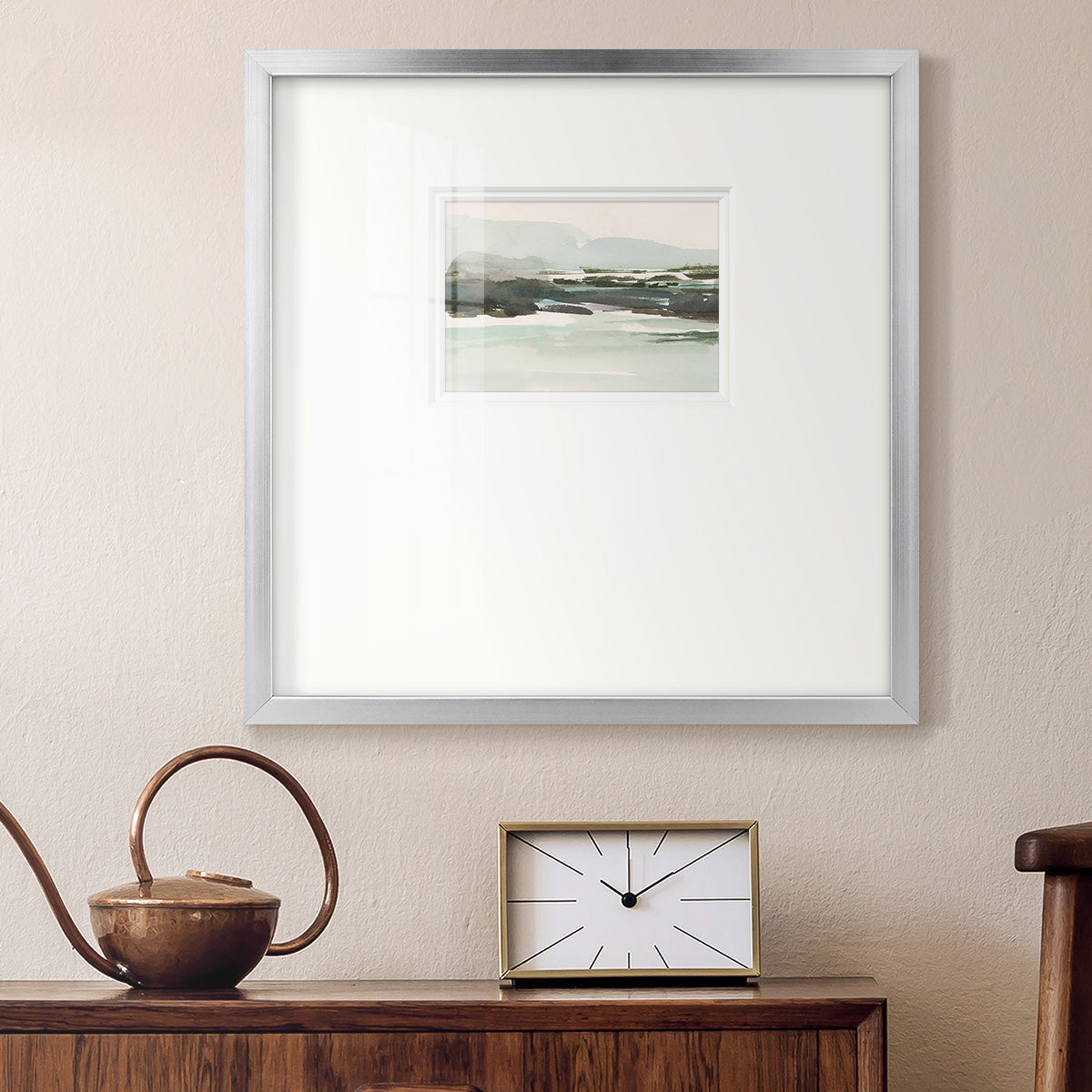 Turquoise Marsh I Premium Framed Print Double Matboard