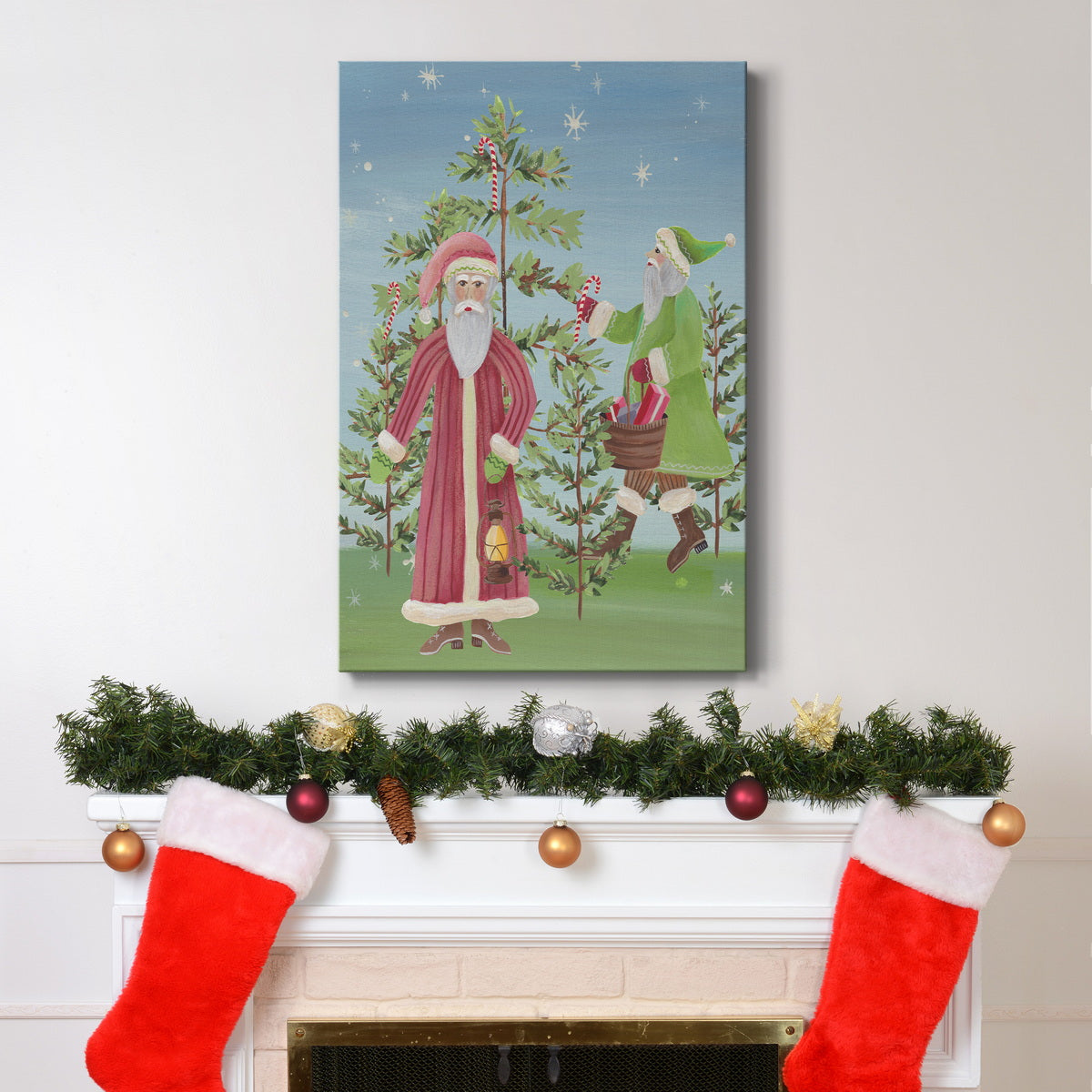 Folksy Father Christmas I Premium Gallery Wrapped Canvas - Ready to Hang