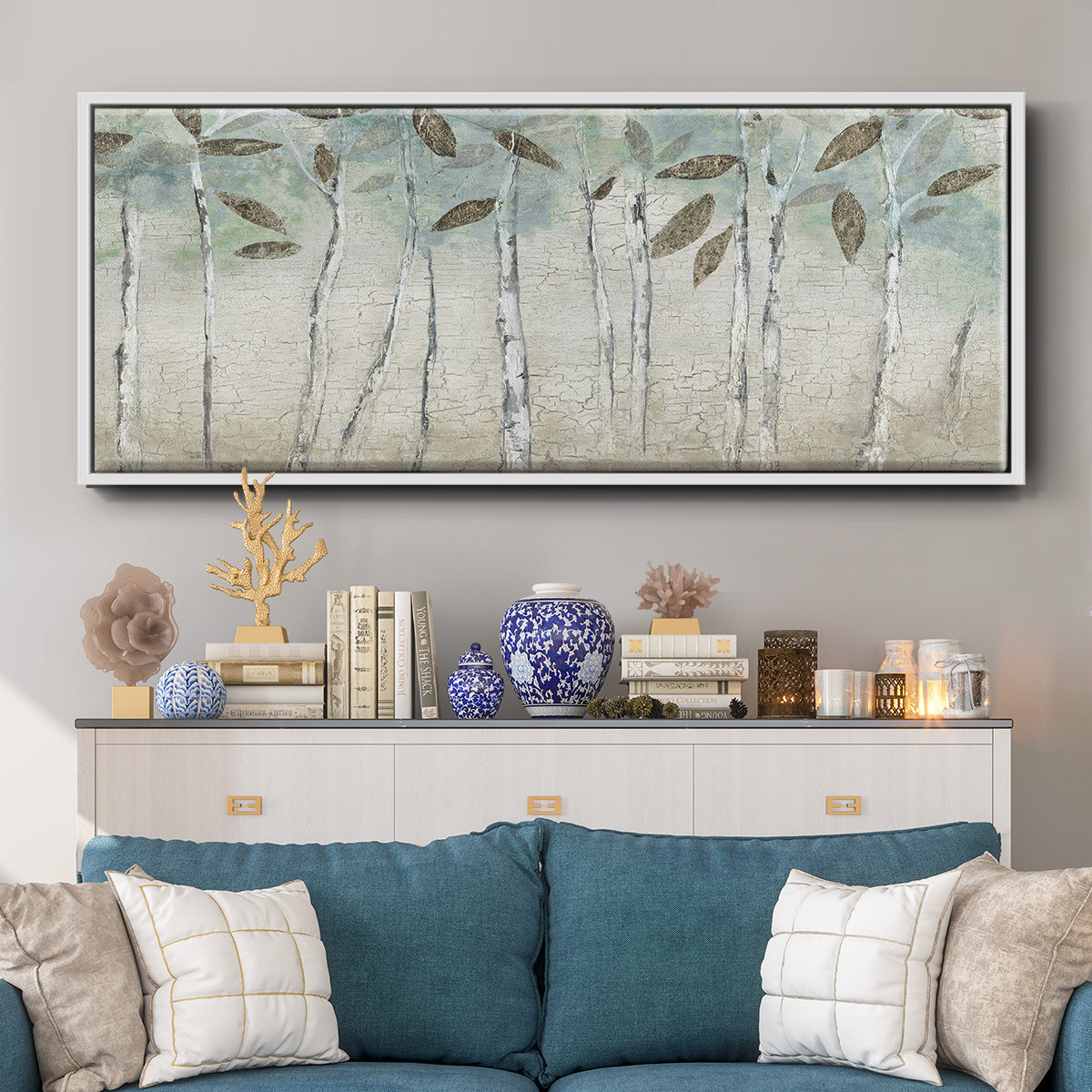 Rain Soft Woods - Floater Framed Canvas Print