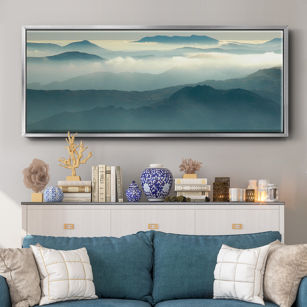 Above the Clouds - Floater Framed Canvas Print