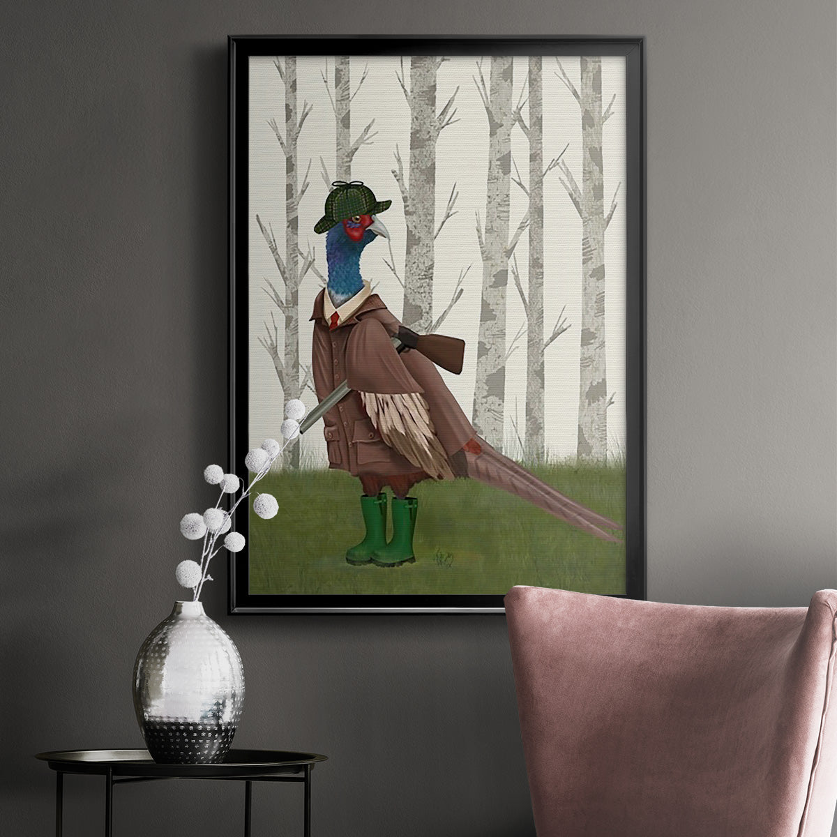 Pheasant Shooting Party 5 - Modern Framed Canvas Print