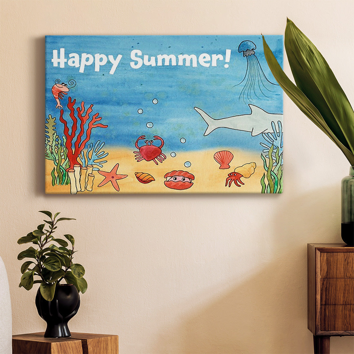 Cute Sea Creatures I - Canvas Art Print