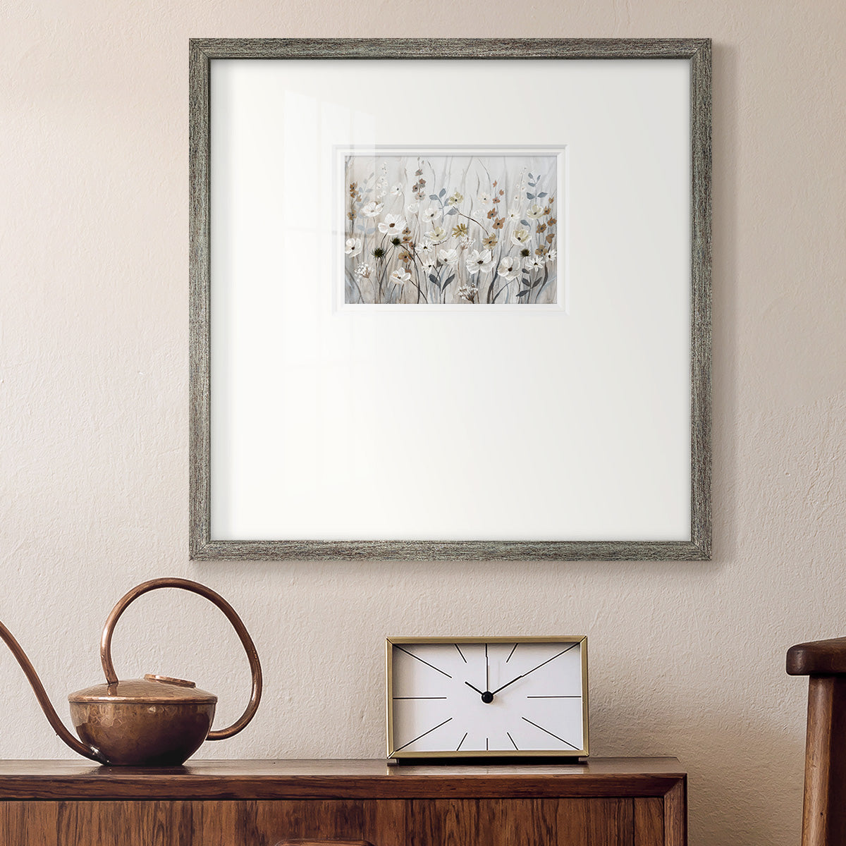 Misty Meadow Field Premium Framed Print Double Matboard