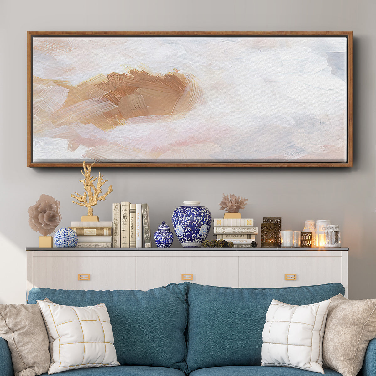 Dusk Clouds I - Floater Framed Canvas Print
