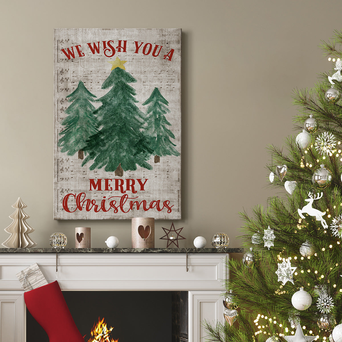 We Wish You A Merry Christmas - Gallery Wrapped Canvas