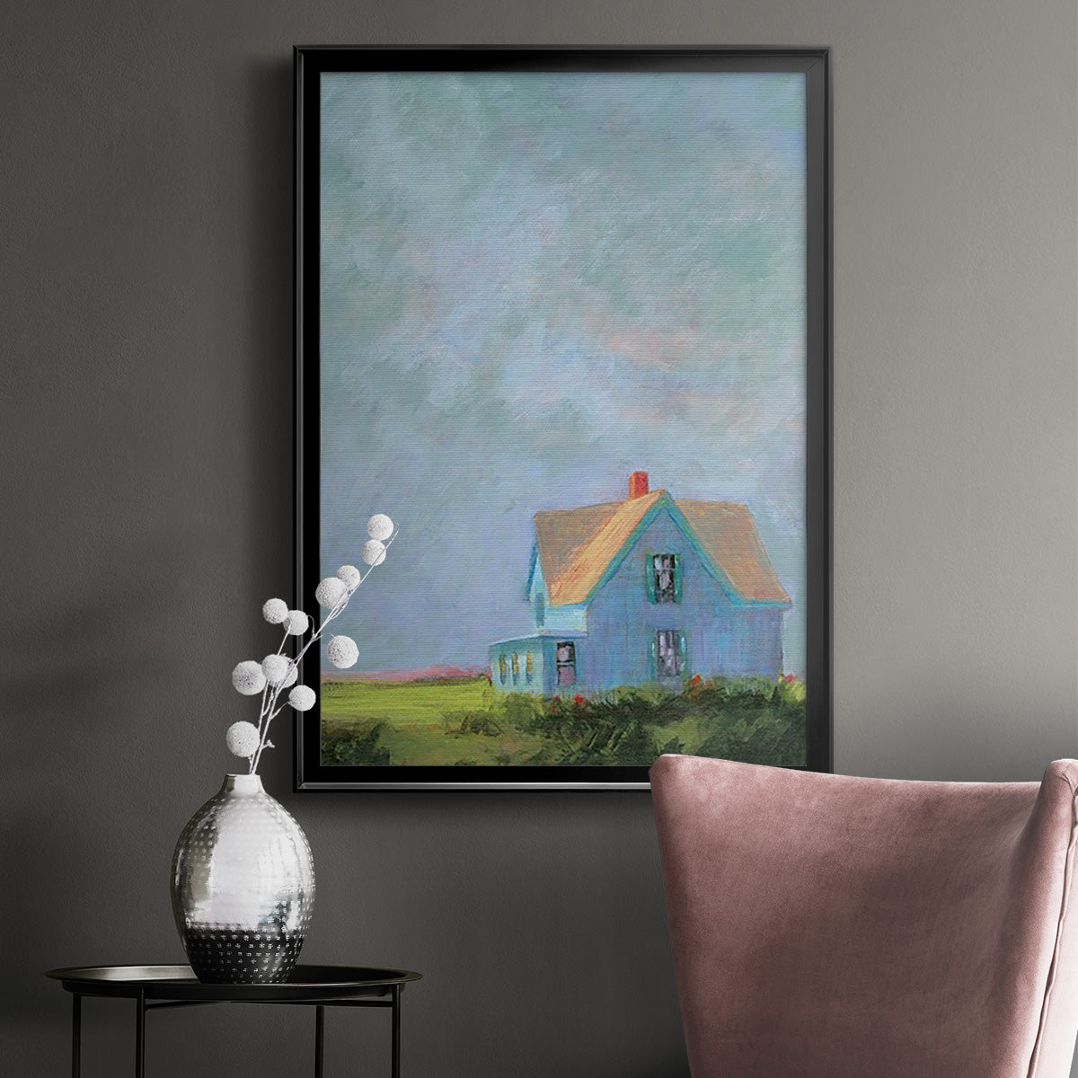 Blue Cape - Modern Framed Canvas Print