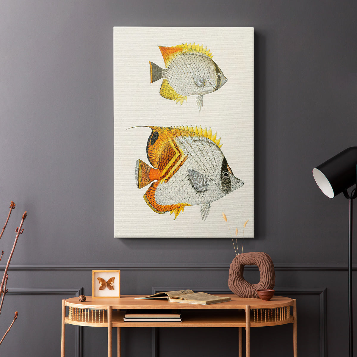 Yellow & Grey Fish I - Canvas Art Print