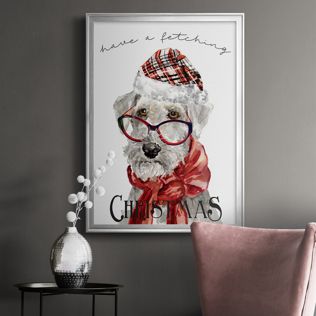 Have a Fetching Christmas - Modern Framed Canvas Print