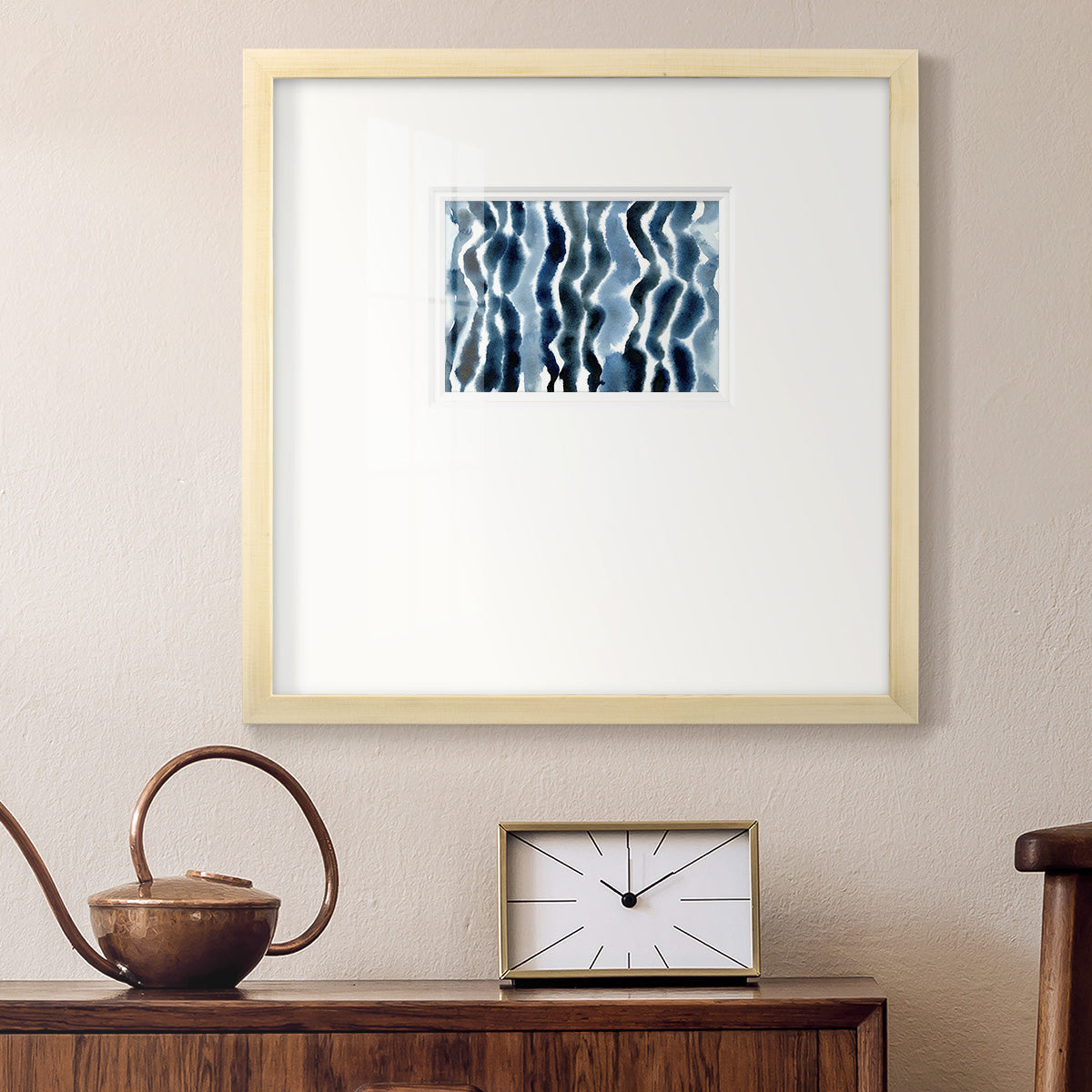 True Blue Wave I Premium Framed Print Double Matboard