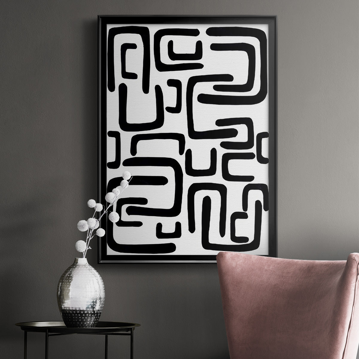 Shuffle II - Modern Framed Canvas Print