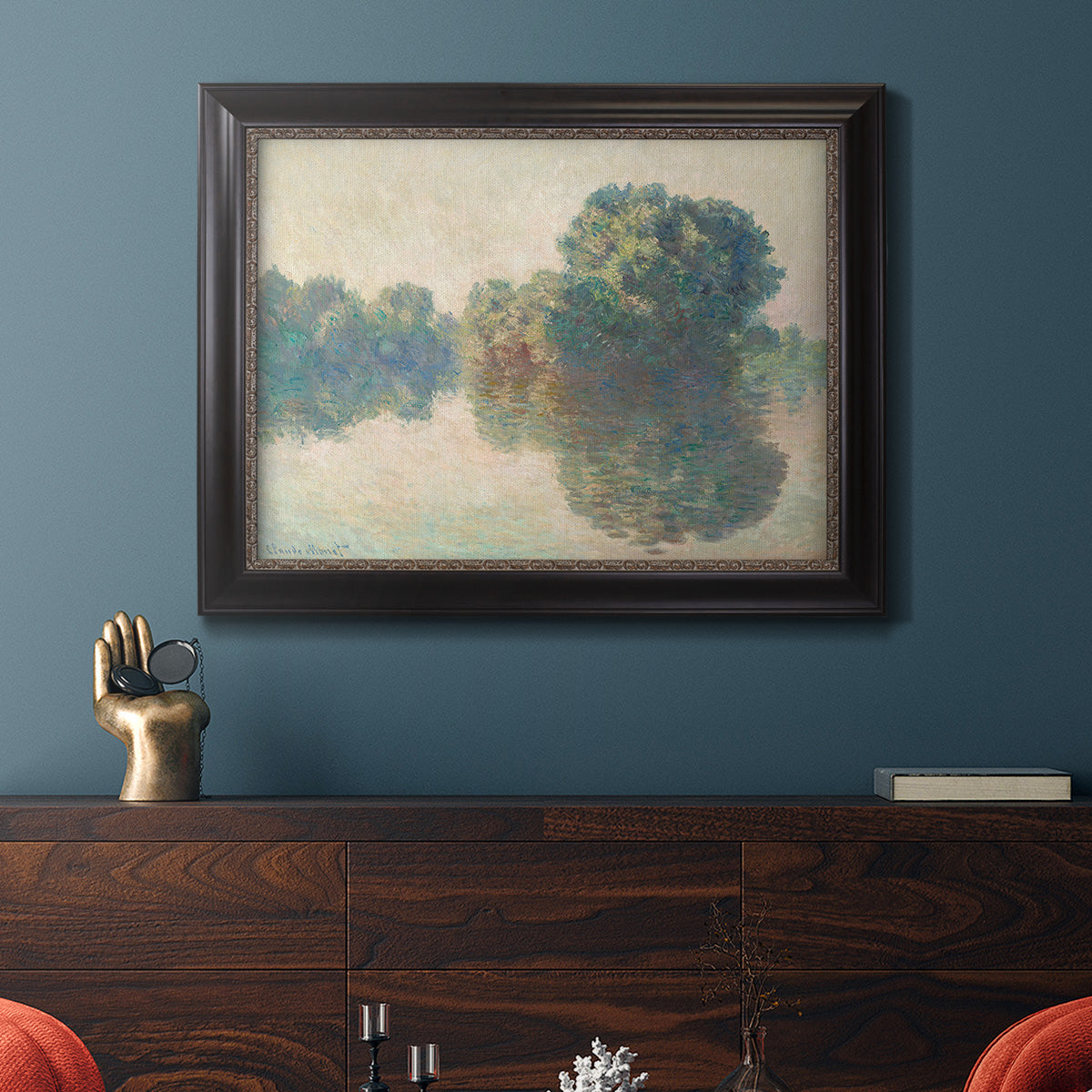 The Seine at Giverny - Ornate Framed Canvas Print