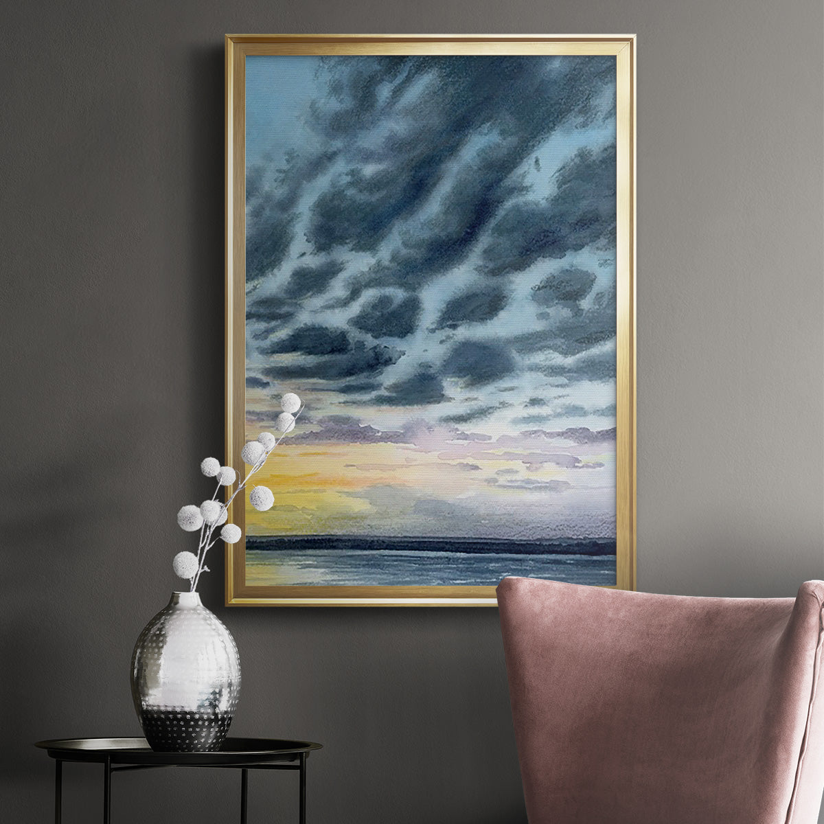 Anastasia Island Sunset II - Modern Framed Canvas Print