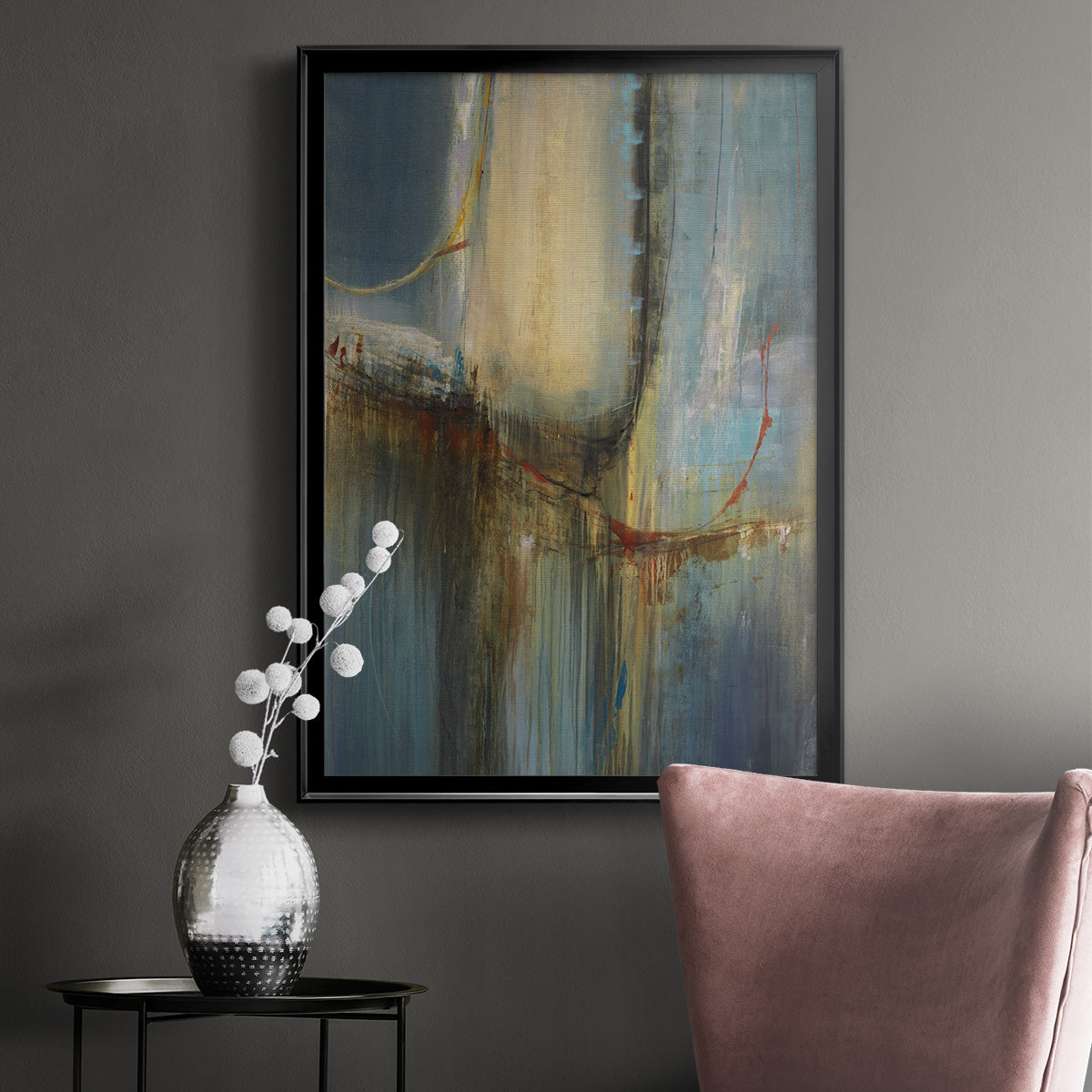 Moon Shadows - Modern Framed Canvas Print