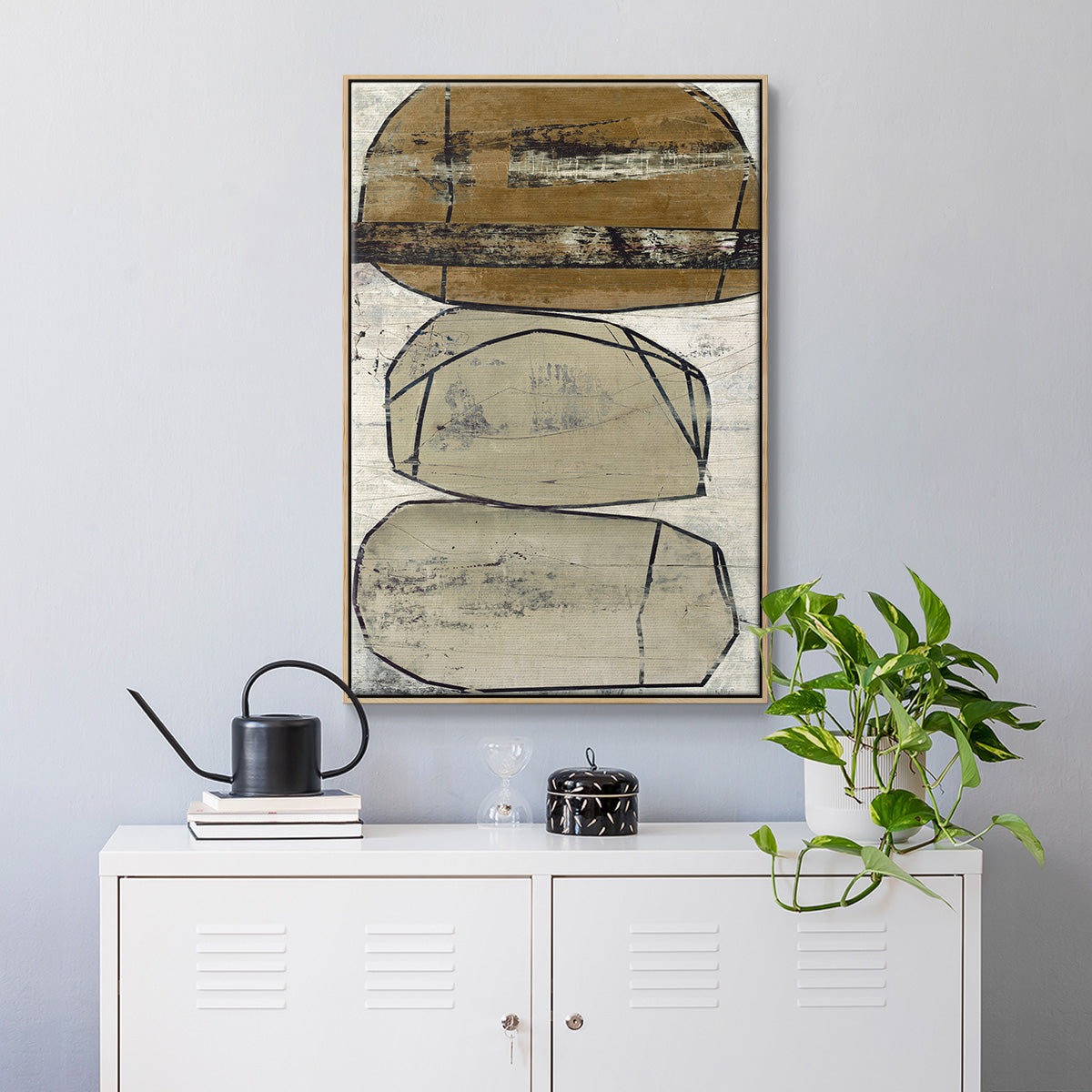 Dim Sum I - Floater Framed Canvas Print