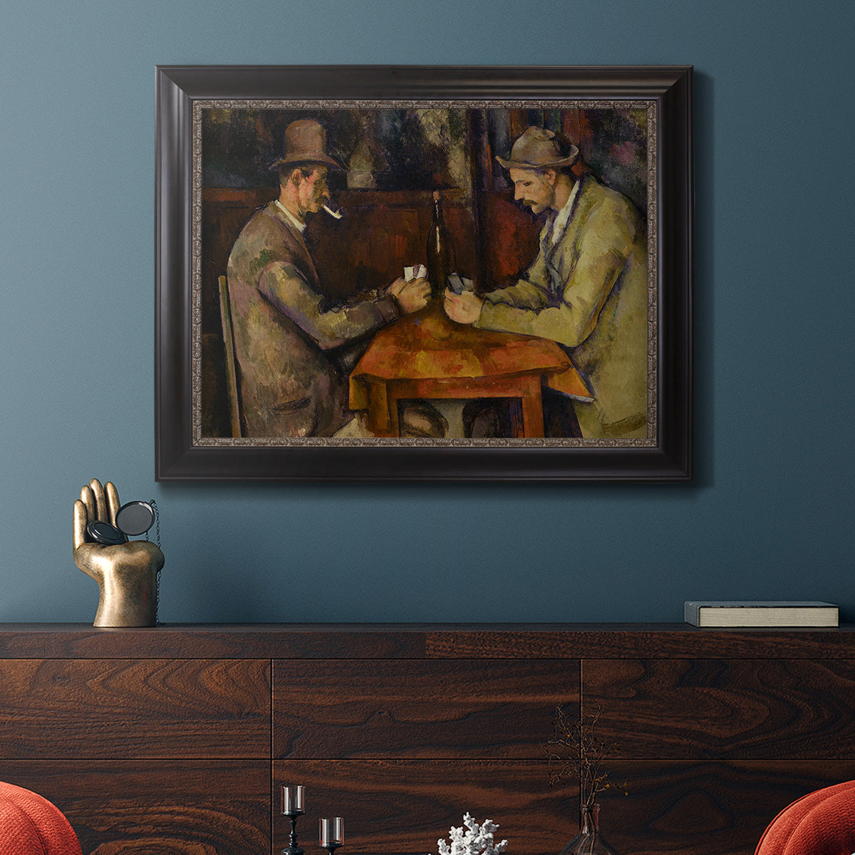 The Card Players - Ornate Framed Canvas Print
