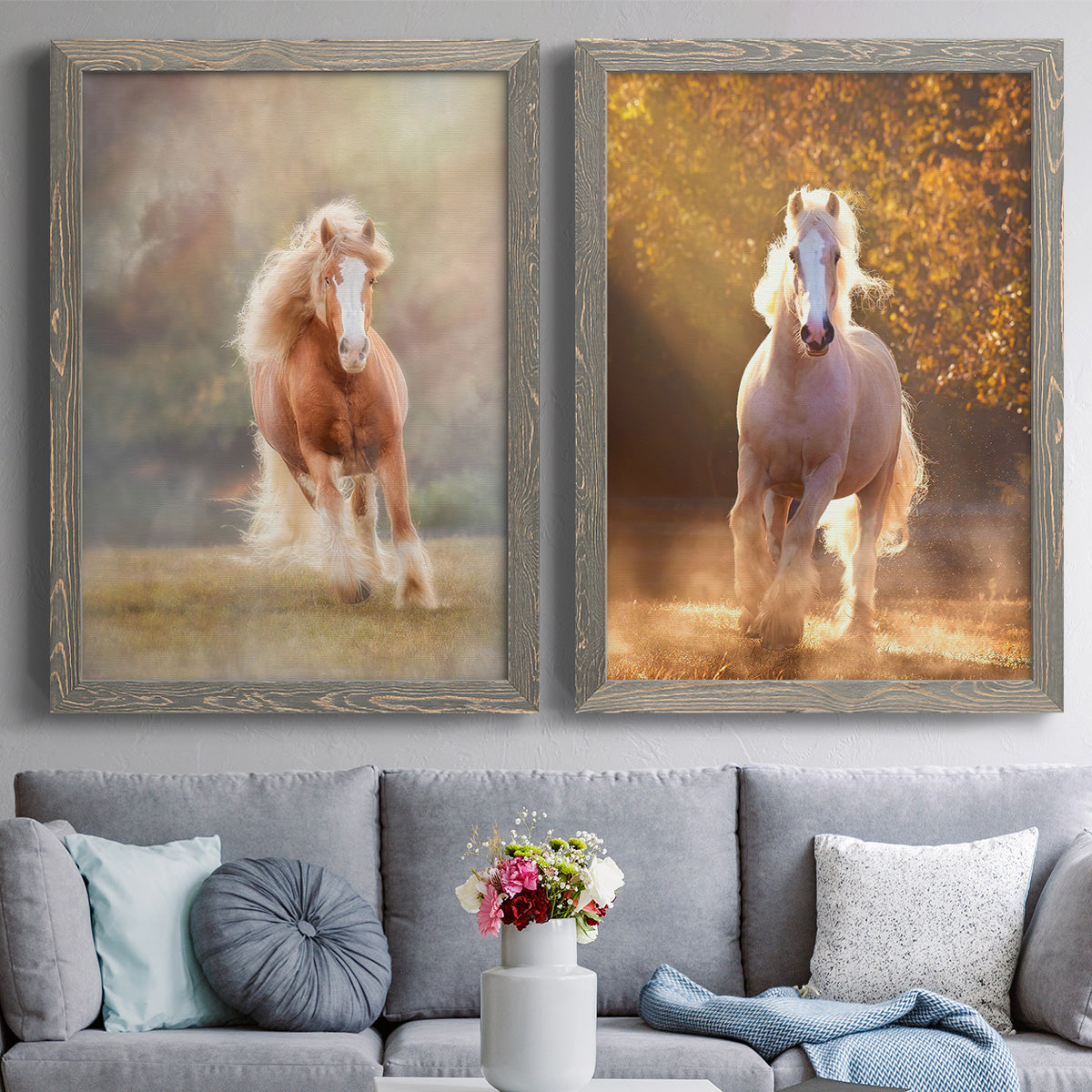 Horse Motion VII - Premium Framed Canvas 2 Piece Set - Ready to Hang