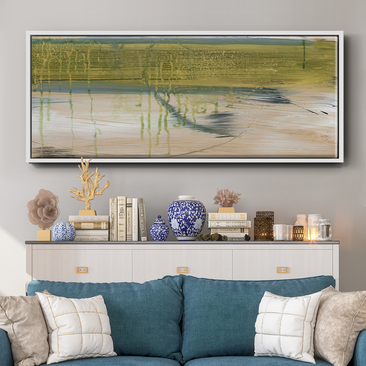 Aquatic Reflections I - Floater Framed Canvas Print