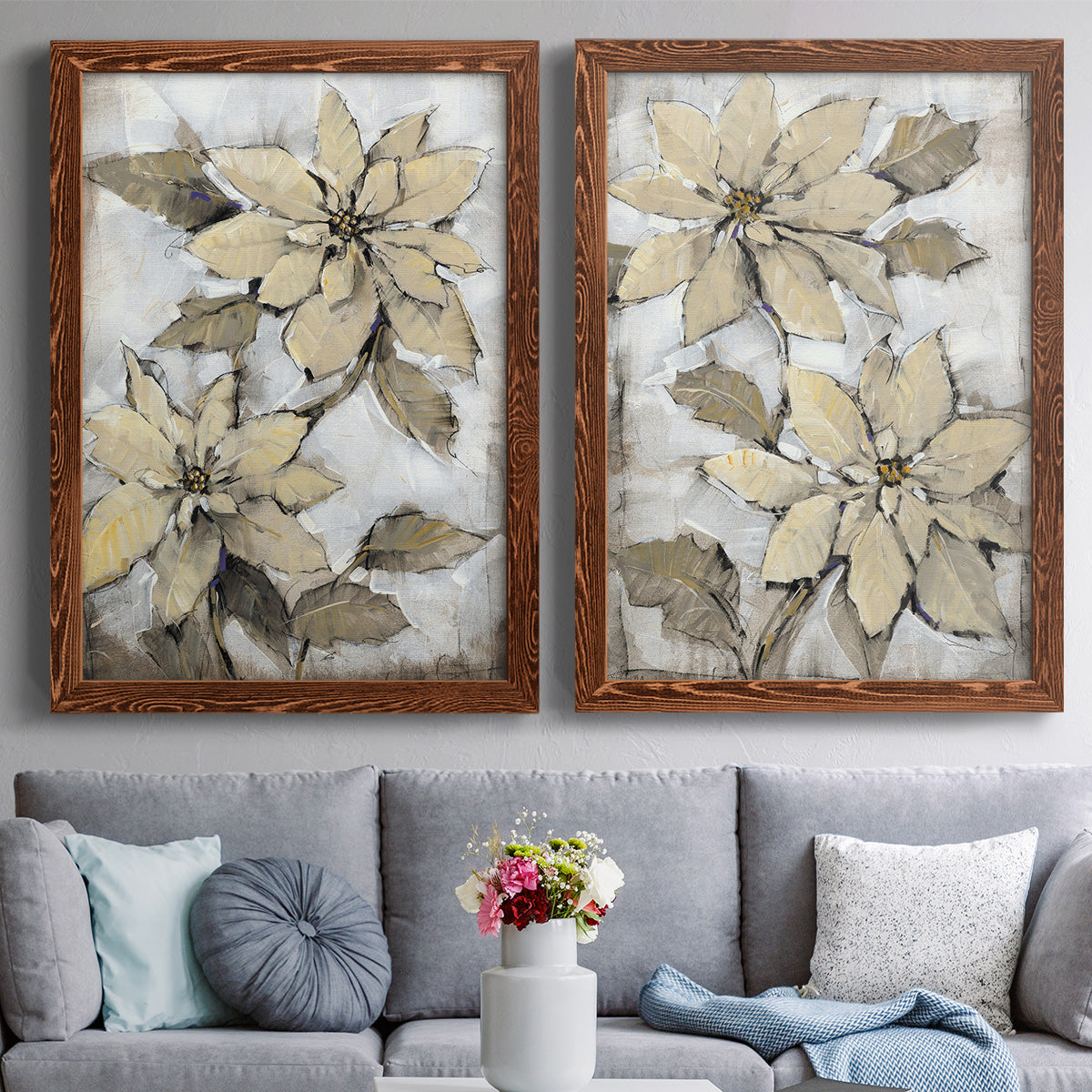 Poinsettia Study I - Premium Framed Canvas - Ready to Hang