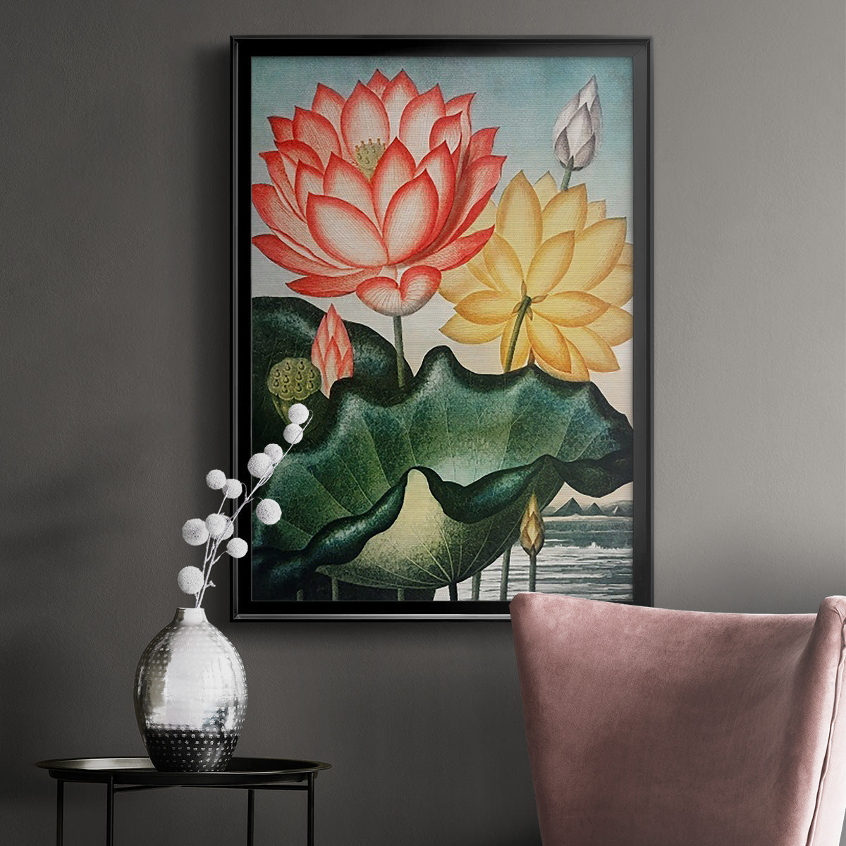 Temple of Flora V - Modern Framed Canvas Print