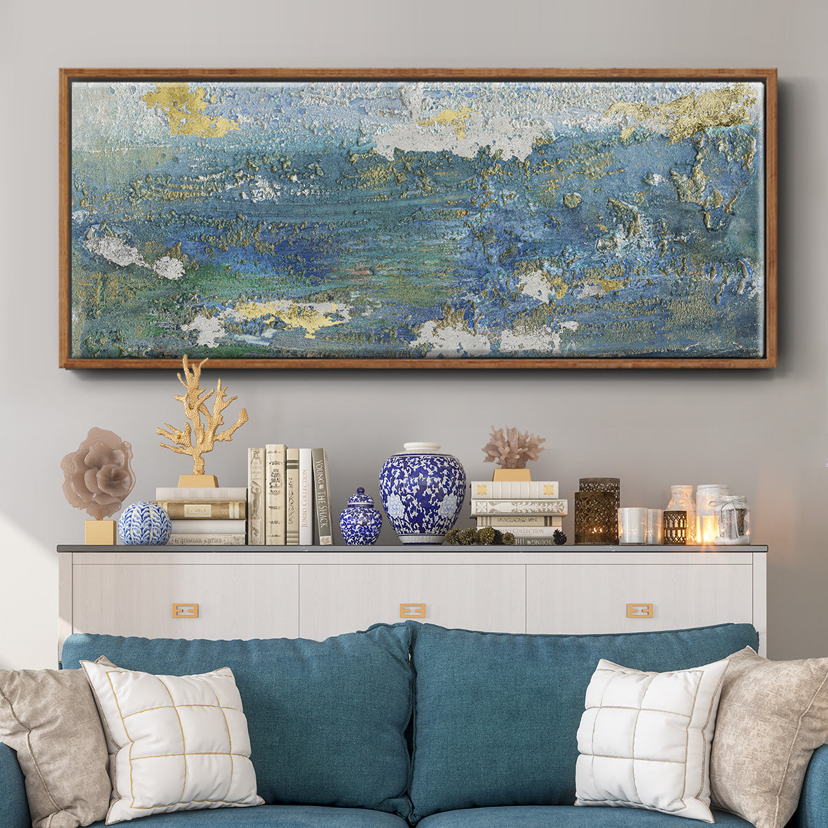 Sparkling Sea I - Floater Framed Canvas Print
