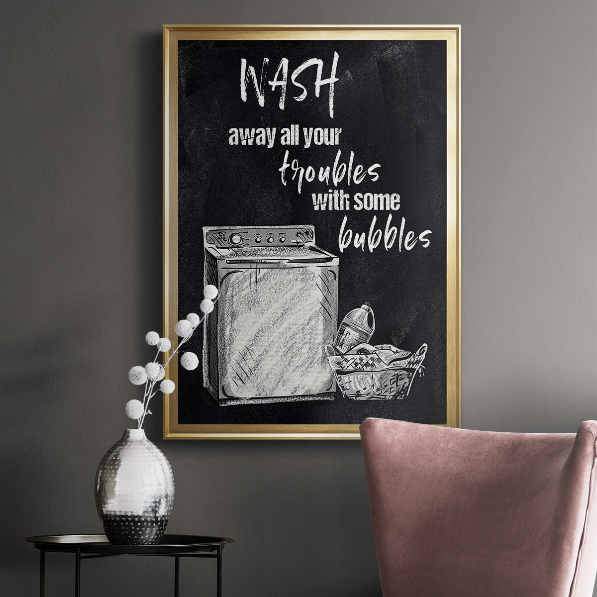 Wash Away Your Troubles - Modern Framed Canvas Print