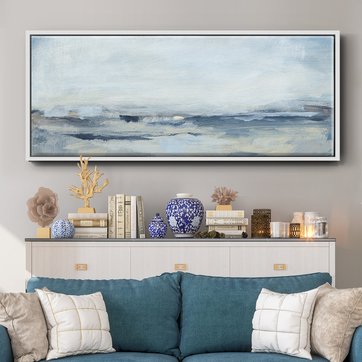 Sailing I - Floater Framed Canvas Print