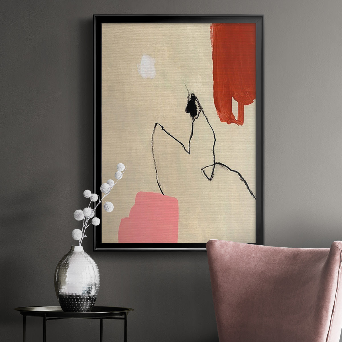 Terra Rosa Abstract II - Modern Framed Canvas Print