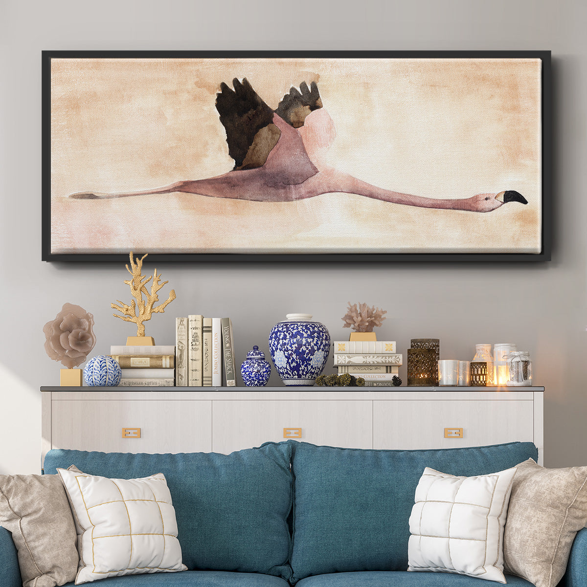 Touching Down II - Floater Framed Canvas Print