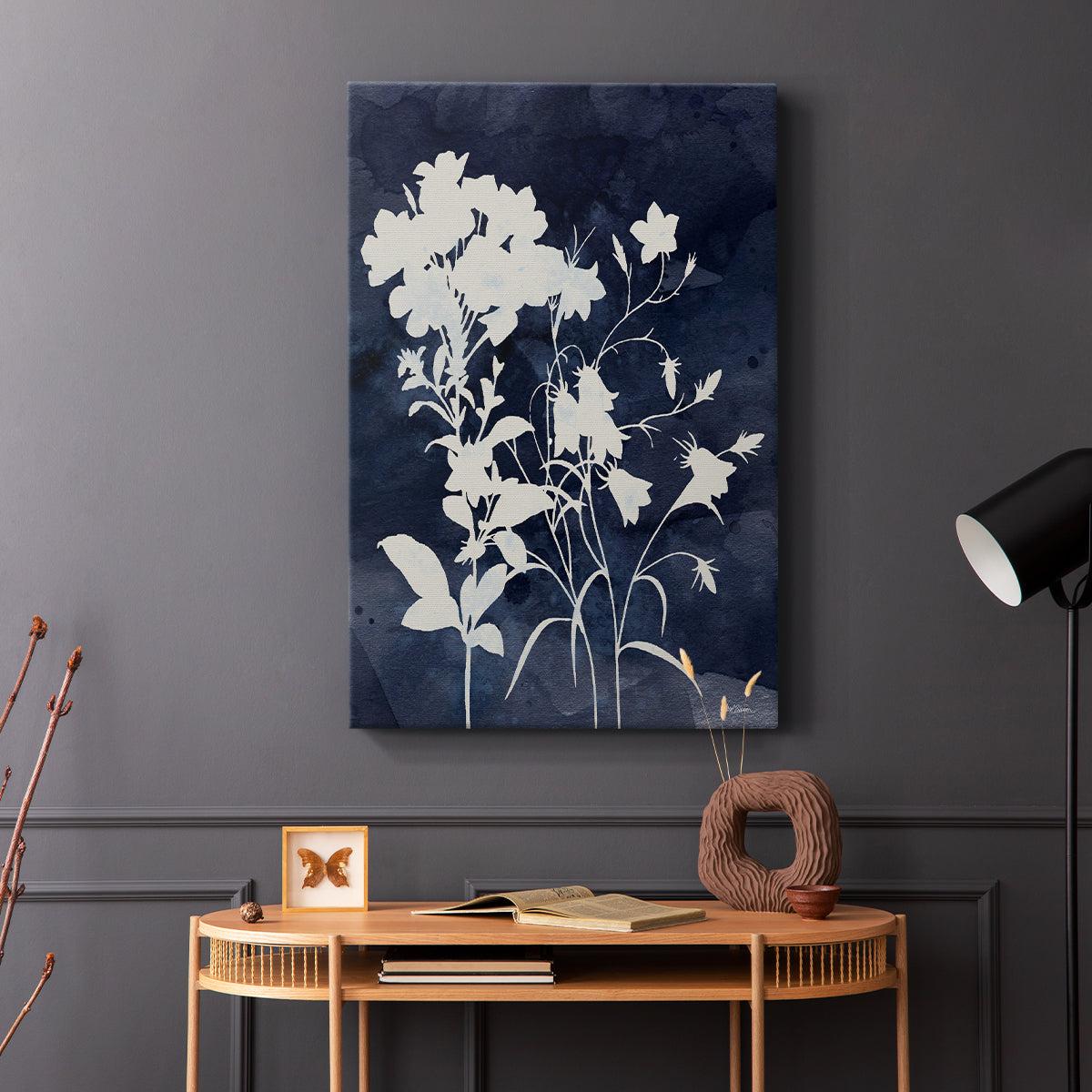 Indigo Botanical II Revisited - Canvas Art Print